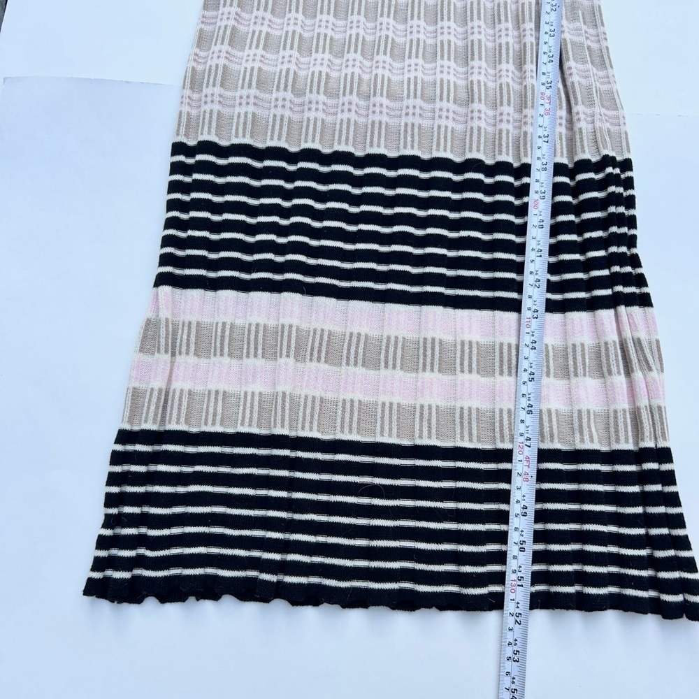 New Free People Womens Off Duty Off-Shoulder Dress, Pink black white stripe knit - Picture 8 of 10